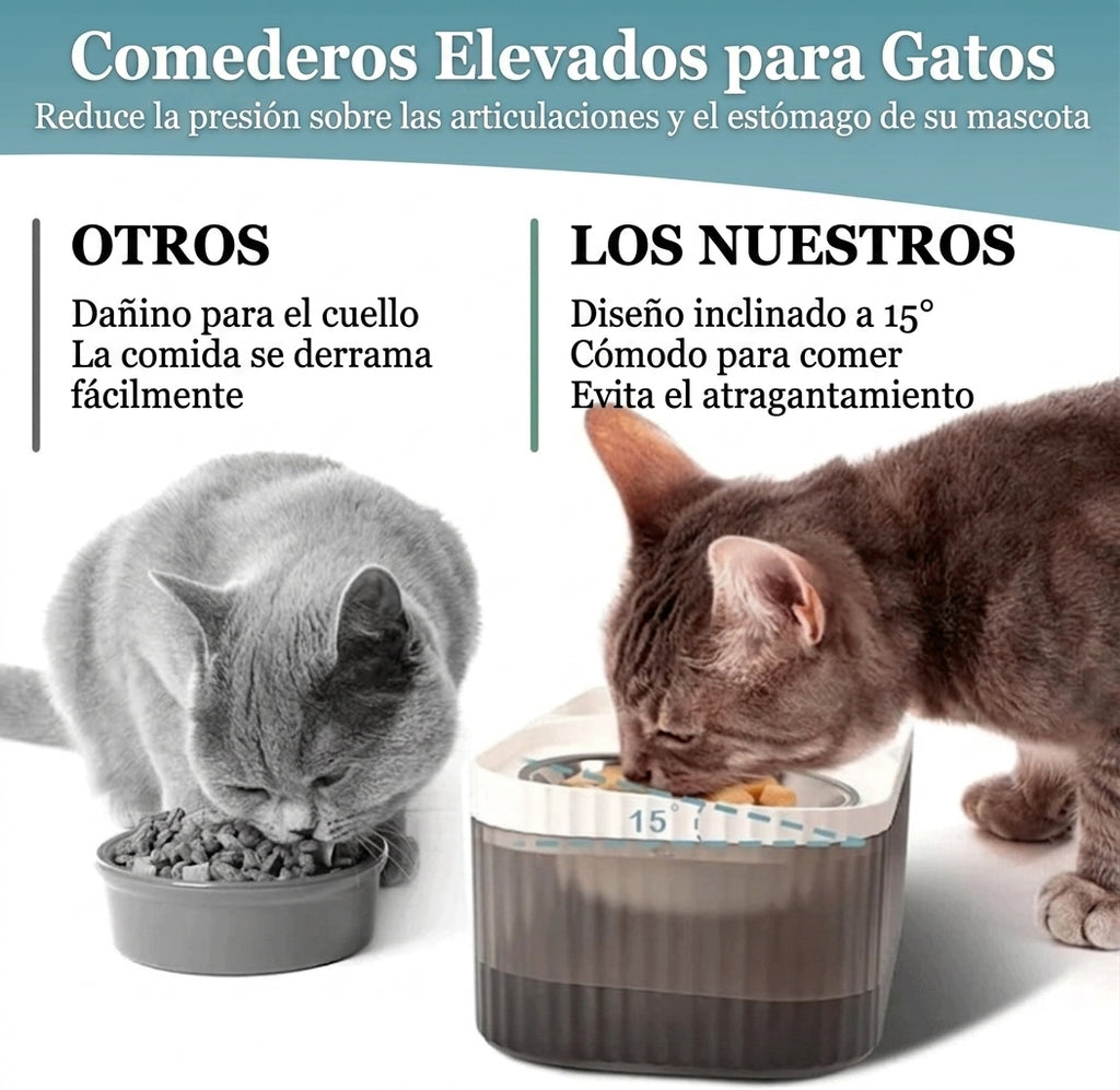 Comedero y bebedero de mascotas con fuente