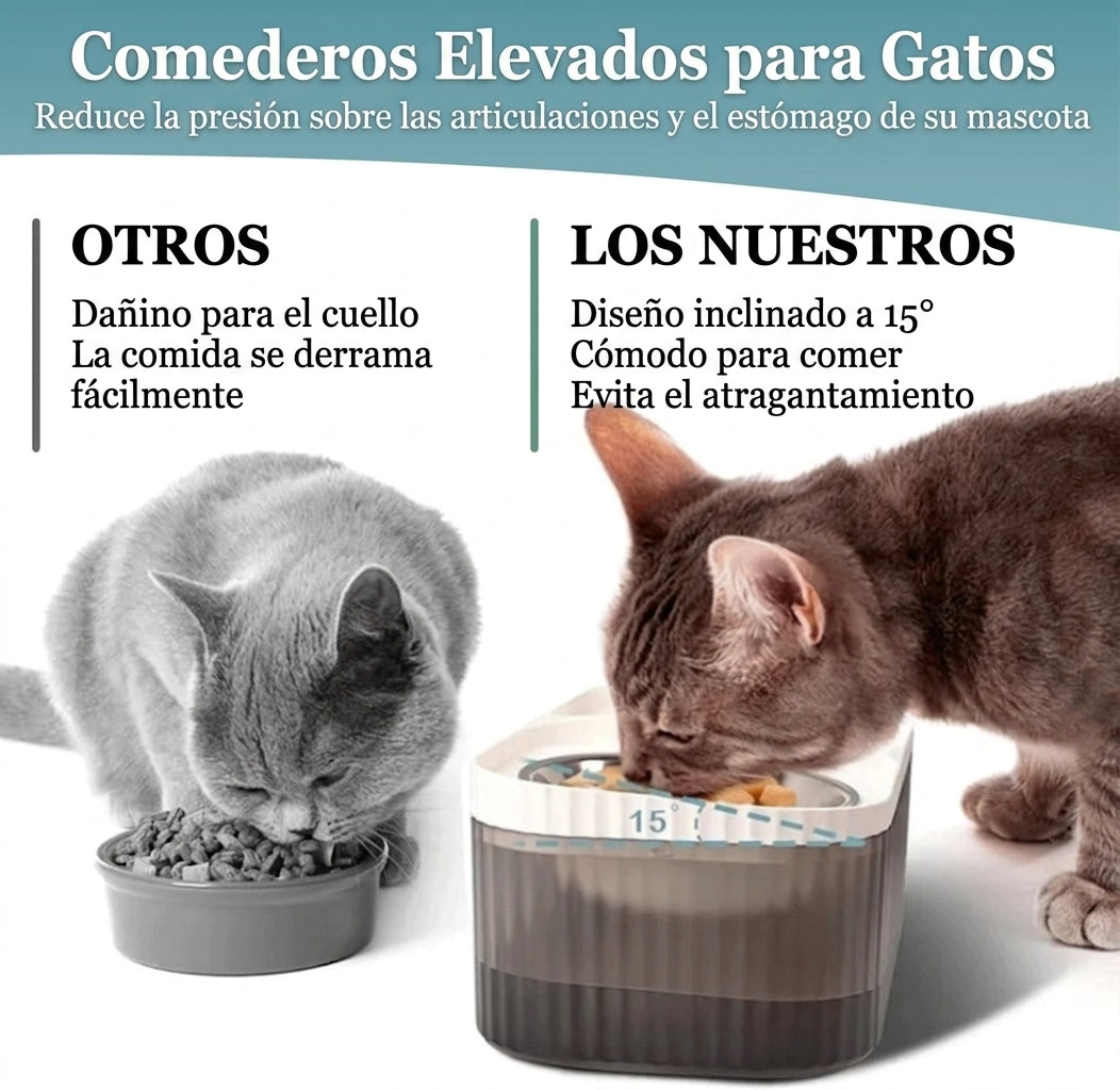 Comedero y bebedero de mascotas con fuente